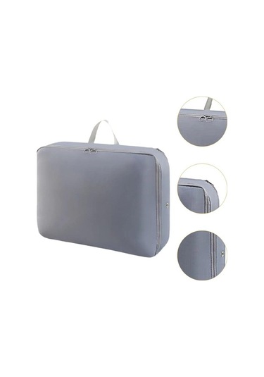 Trendooze Yüksek Kapasite Saklama Çantası, Bagaj Düzenleyici Giyim İç Koyu Gri Koyu Gri