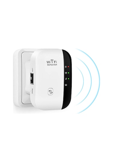 Hombey Beyaz 300mbps Wi-fi Extender, Kablosuz Sinyal Arttırıcı, Ağ Kapsamını Genişletir, Ev/ofis İçin, Wps Düğmesi, Ethernet Portu, Avrupa Standartı