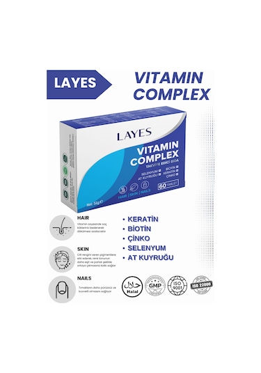 Layes Hair Vitamin Complex 60 Tablet Biotin Saç Vitamini