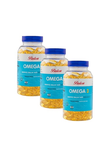 Balen Omega 3 Norveç Balık Yağı 1380 MG 100 Kapsül 3 Adet