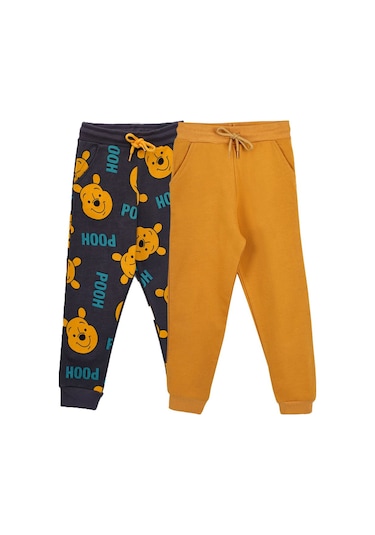 Zuzunga 2'li Basic Şardonlu 2 İplik Eşofman Set Winnie The Pooh - Hardal Hardal