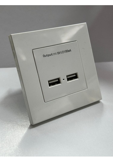 Usb Duvar Prizi 2 Port 220 Volt Usb Çevirici 2 Li Usb Duvar Prizi