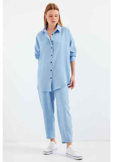 Gabria Keten Ön Düğmeli Takım mavi
