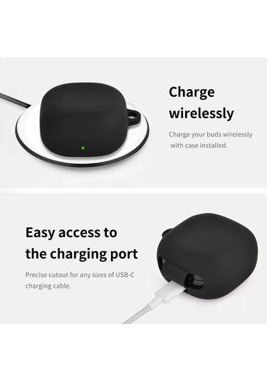 Caseonn Samsung Galaxy Buds 2 - Buds 2 Pro Kılıf Askı Aparatlı Mat Silikon Lila