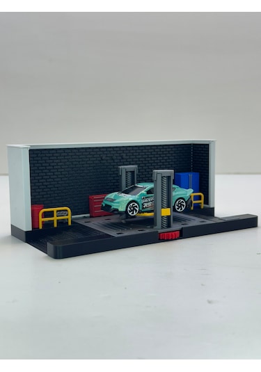 3d Baskı 1/64 Ölçekli Tamirhane Bina Tasarımlı Diorama Araç Sergileme Garajı