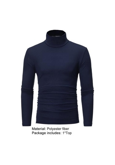 Siyah Sıcak Örme Gömlek Şık Üst Balıkçı Yaka Düz Renk Esnek Örme Gömlek Siyah