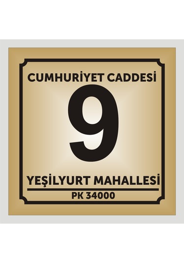 Kapı Ve Daire Numarası 10cmx10cm Aliminyum Metal Levhaya Baskı