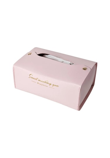 Sarı Doku Dispenseri Organizatör Peçete Kutusu Mükemmel İşçilik Su Geçirmez Suni Deri Dikdörtgen Vanity Ev Gereçleri