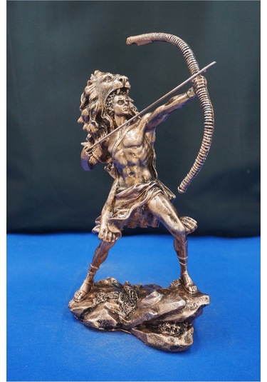 Herkül Antik Yunan Kahramanı Heykeli- 27 Cm Herakles Biblo Ev Ofis Hediyelik Bakır