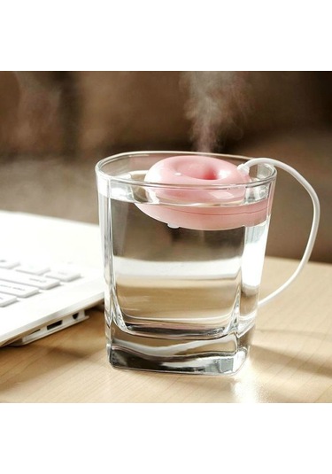 Donut Şekli Mini Usb Hava Nemlendirici Aroma Difüzör Arıtma Pembe