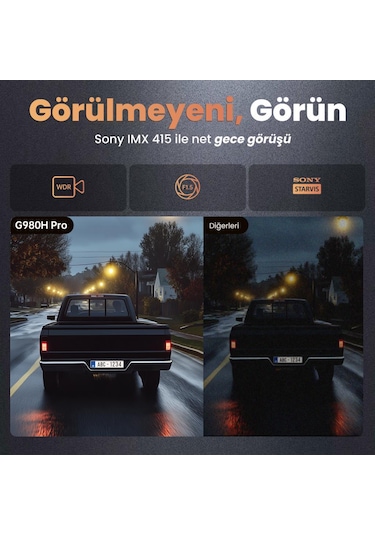 360+ Botslab G980H Pro ADAS Ön 4K UHD Arka 2K QHD 170° Geniş Açı Gece Görüşü Gps+WiFi Araç İçi Kamera +Park Kiti