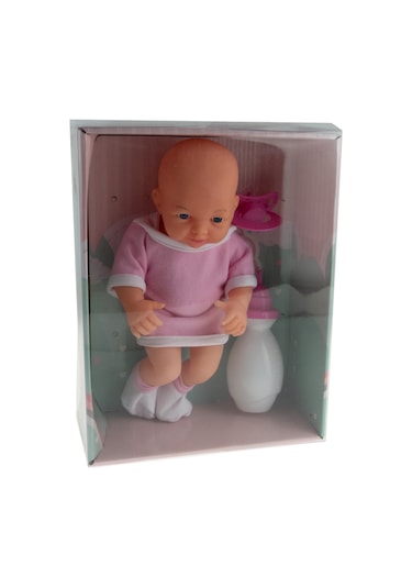 Oyuncak Bebek Roza Yeni Doğan Biberonlu Emzikli Et Bebek 25 Cm