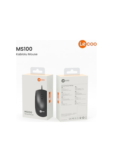 Lecoo MS100 USB Kablolu 1000 DPI 3 Tuşlu Optik Mouse