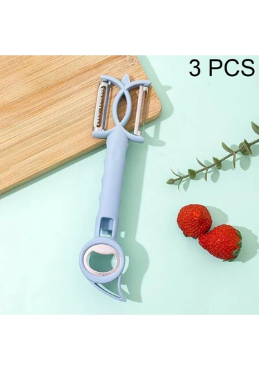 3 Pcs 7 Arada 1 Çok Fonksiyonlu Peeling Şişe Açıcı Piner Grater Açıcı Mavi Kırmızı