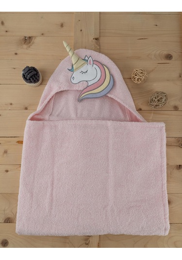 Pamuklu Unicorn Desenli Bebek & Çocuk Kundak Panço Baveno Pembe