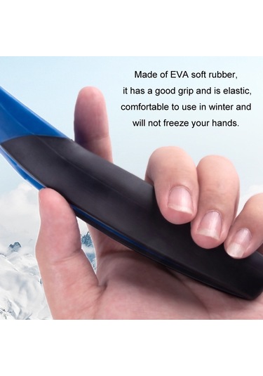 Sones Mini Araba Kar Küreği Çok Fonksiyonlu Silikon Kaymaz Sap Buz Çözme Aracı Mavi