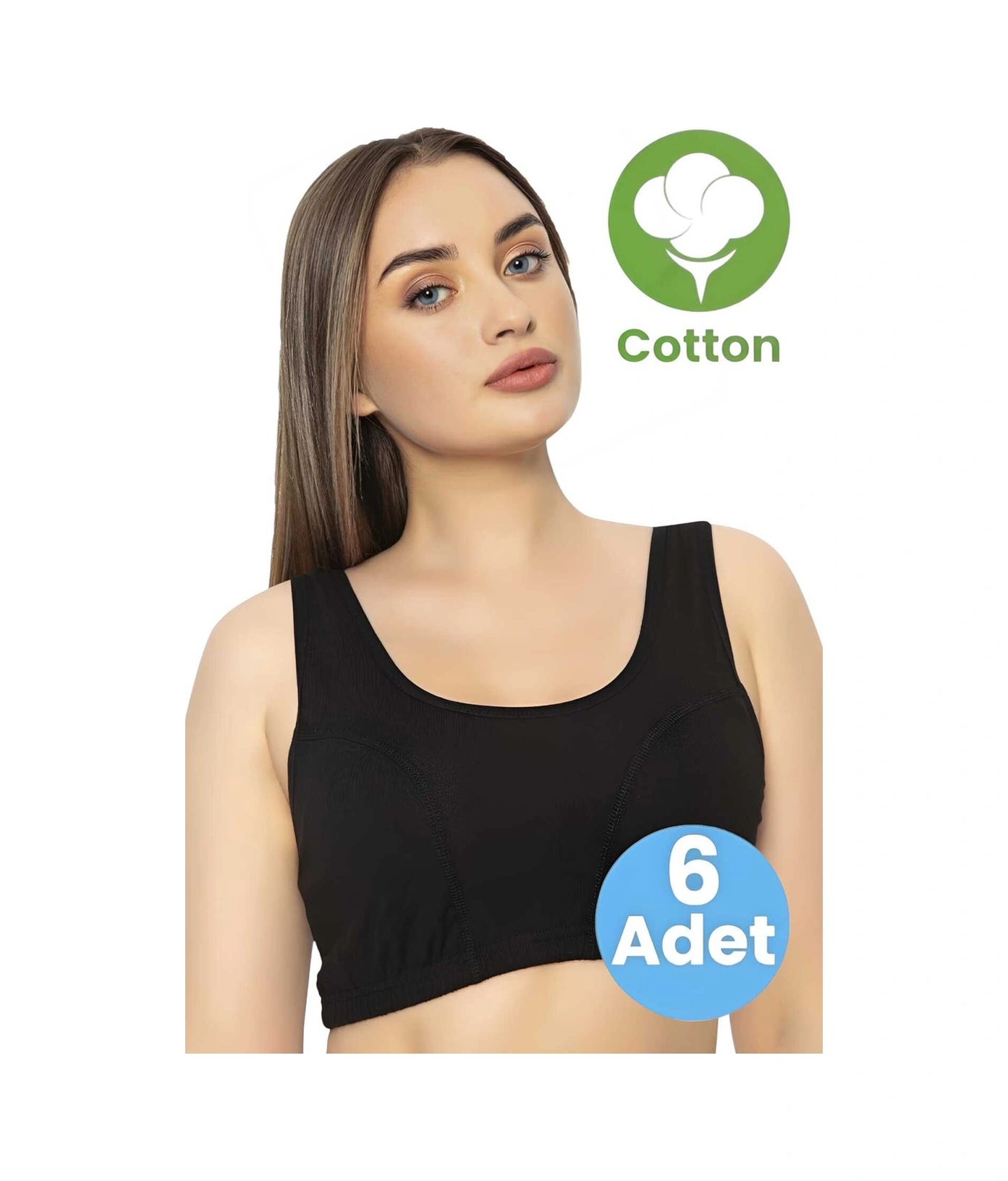 Tezzgelsin Kadın 6'lı Battal Body Sütyen Siyah