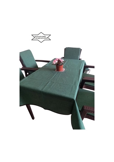 Sandalye Minderi Masa Örtüsü 6 Adet Yeşil Masa Örtüsü 120x180 Kalin Duck Kumaş 4 Cm Sünger Yeşil