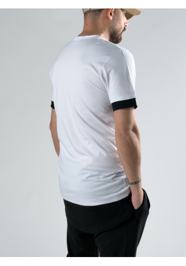 Cocopelli Oversize Siyah Parçalı Beyaz Erkek T-shirt Coc3075