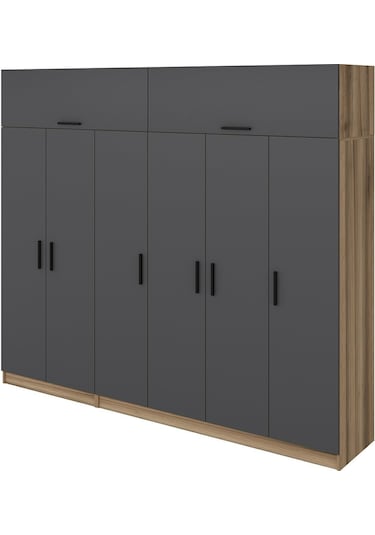 Minar Kale 6 Kapaklı 2 Ç Dolap Ve Yüklük Dore Antrasit 235cm