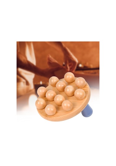 Suntek Uyluk Bacaklar Boyun Için Ahşap Masaj Fırçası El Kahverengi