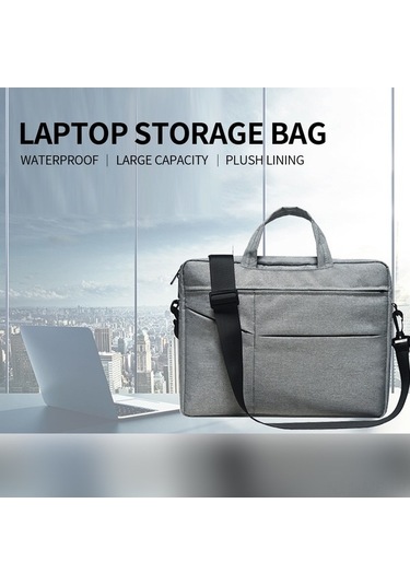 Didadodo Su Geçirmez 15.6 Dizüstü Çanta - Yumuşak Astarlı Gri, Kapaklı Gri