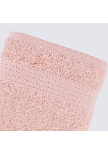 Ecocotton Venüs Pudra Çizgi Bordürlü %100 Organik Pamuk 3 Parça Havlu Seti Pudra