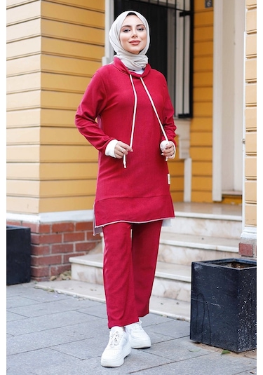 Nelin Tunik Pantolon İkili Takım 1283 - Bordo