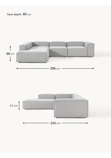 Most Mollis Pro 4 Modül Sol Köşe Koltuk Takımı 32 Gri Keten Kumaş