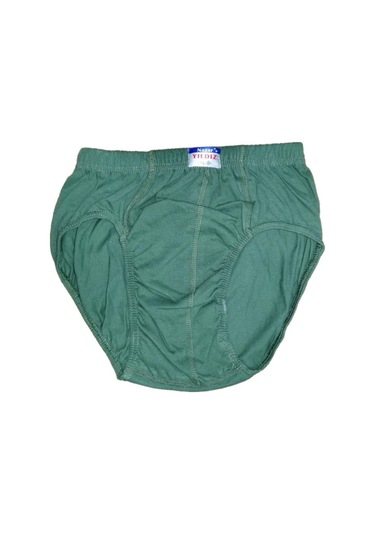 12 Adet Nazar Yıldız Erkek Renkli Penye Slip Külot Dar Kalıp Yeşil