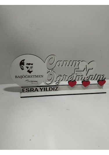 Öğretmenler Günü İçin Tasarım Masa İsimliği Kişiye Özel