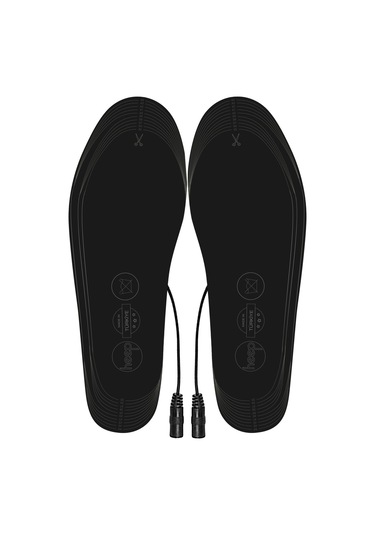 Elektrikli Taşınabilir Kablolu 35-45 Numara Deri Siyah Isıtıcılı Ayakkabı Tabanlığı Siyah