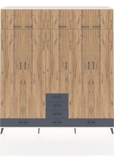 Hyperion Dolap 6 Raflı 6 Çekmeceli 4 Askılı 220x44x243 Aytaşı-çam/antrasit Atlas Çam/antrasıt Hyperion Dolap 6 Raflı 6 Çekmeceli 4 Askılı 220x44x243 Aytaşı-çam/antrasit Atlas Çam/antrasıt