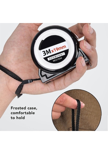 Skycity Otomatik Kilitleme Özelliği İle 3m X 19mm Hassas Ölçüm Şeridi, Pürüzlü Çelik Yapı, Kayıp Olmayan Ölçü, Taşınabilir Abs Kasa