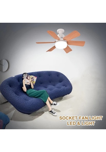 Xuweiwei 1 Adet Ahşap Tahıl Desenli Abs Kanatlı Led Akıllı Tavan Vantilatörü Uzaktan Kumandalı E26 E27 Tabanlı 5 Kanat Soğuk Sıcak Işık Modları