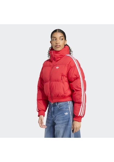 Adidas Jx2966 Cropped Puff Kadın Mont Kırmızı