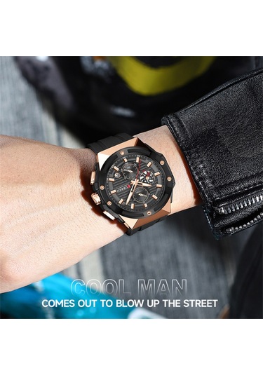 Curren Erkek Saati Açık Hava Eğlence Spor Takvim Kuvars Dairesel Bilek Saati Mavi Diğer