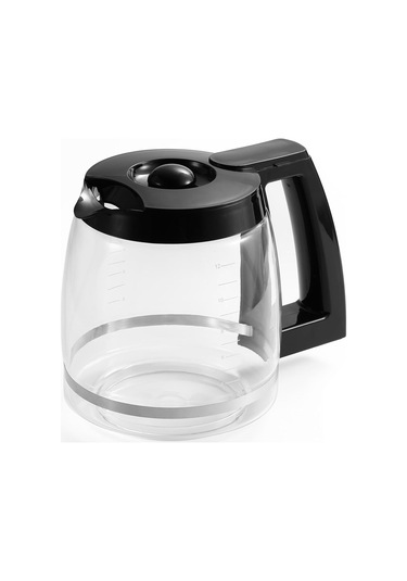 Mufunye Islak Kahve Makinası İçin 12 Bardak Kapasiteli Isı Dayanıklı Cam Değiştirme Kavanozu Dcc-1100bk, Dcc-1200prc, Dcc-2650, Dgb500bk Vb. Modellerle Uyumlu Siyah