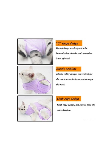 Hombey Kedi Ameliyat Sonrası Giysi, Yara Koruması, Yutma Engeli, Esnek Mesh Kumaş, Mavi S Beden