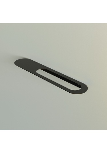 Modern Banyo Rafı Ve Havlu Askısı, Metal Duvar Montajlı, Dekoratif Duş Rafı Siyah, 44x9 Cm Siyah