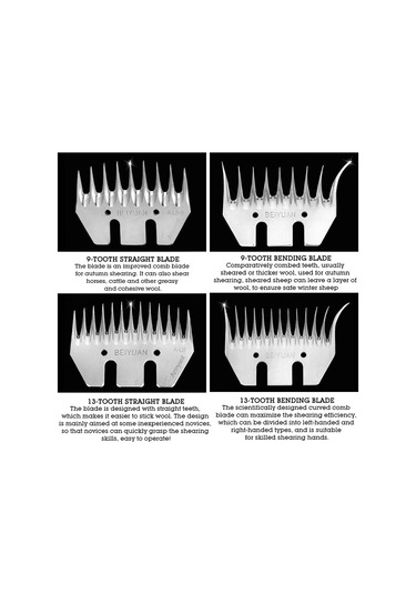 Sones Hılda Power Yün Makas Bıçakları Yün İticiler İçin, Özellikler: 13 Dişli Kavisli Bıçak