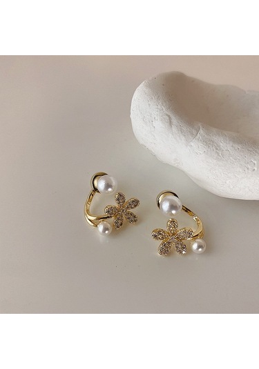 Mizaç Bayanlar Hafif Lüks İnci Çift Katmanlı Küpe Elmas Küpe, Şartname: Eh1291