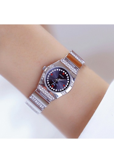 Sones Kadın Yuvarlak Kadranlı Bilezik Kuvars Kol Saati Siyah