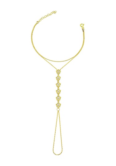 18k Altın Kaplamalı 925 Ayar Gümüş Çiçek Dizisi Şahmeran - 45100105 Altın