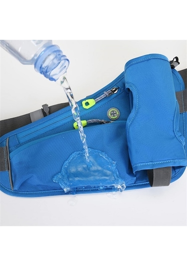 Butu Yürüyüş Fanny Paketi Su Şişesi Tutucu Bisiklet Bel Çantası - Siyah