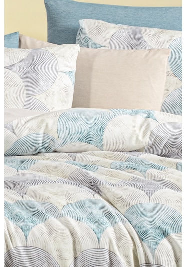 Lastikli Çarşaflı Tek Kişilik Nevresim Takımı Rond Çok Renkli