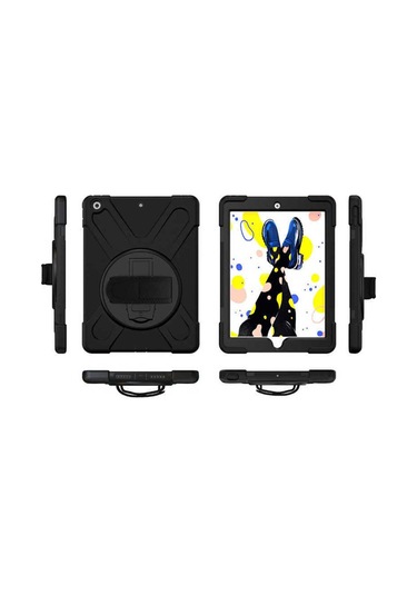 iPad Uyumlu  10.2 8.nesil Zore Defender Tablet Silikon - Siyah Arka Kapak