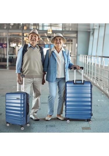 Vegmann Delphin Mavi 3 Lü Valiz Seti Mavi