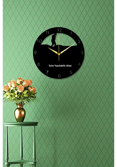 Atatürk Anafartalar Duvar Saati+firma Veya İsim Yazdırılabilir Siyah