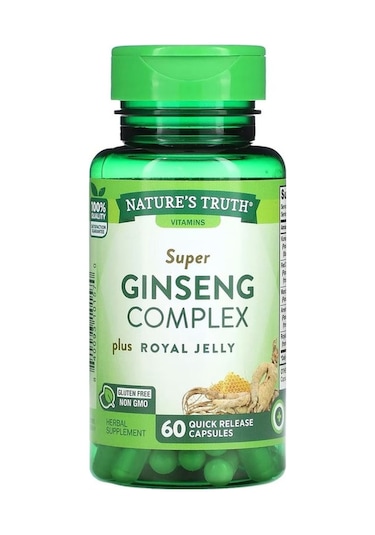 Nature's Truth, Süper Ginseng Kompleksi + Arı Sütü, 60 Hızlı Salımlı Kapsül